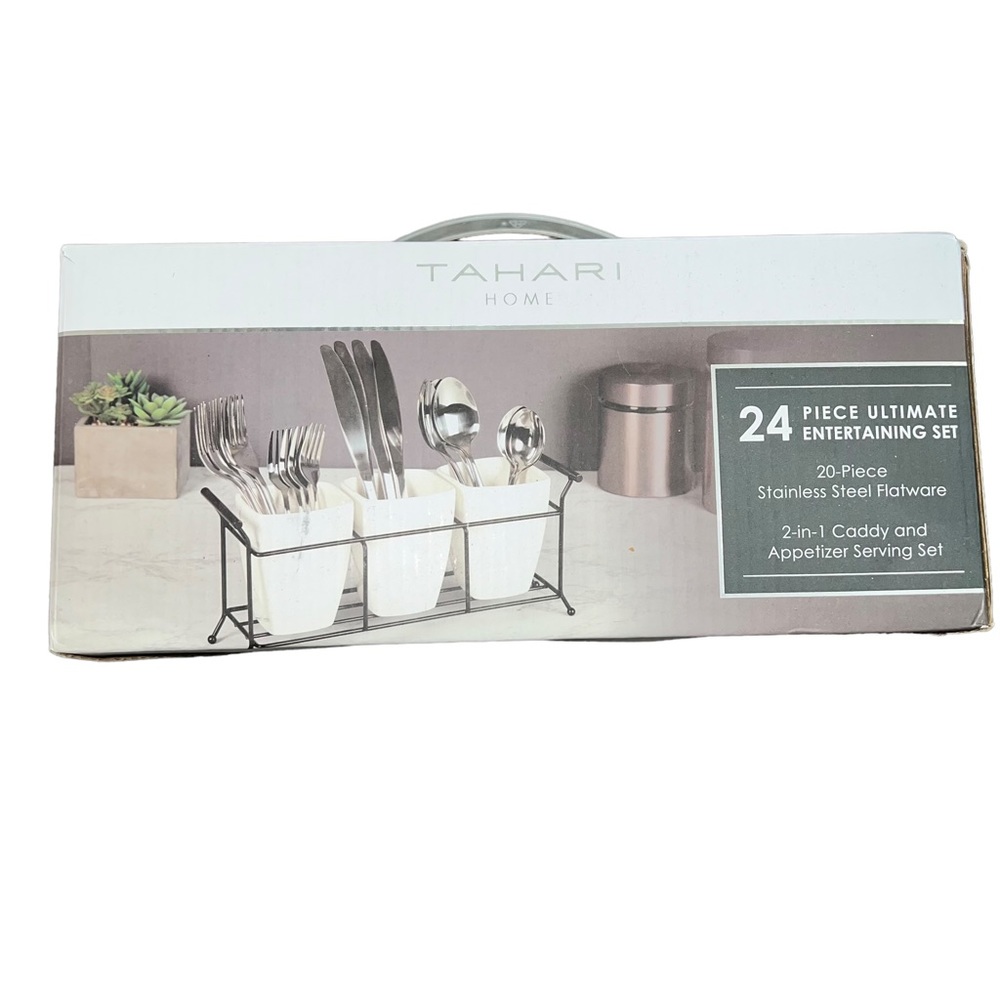 Tahari in-1 Caddy & Appetizer Porcelain Serving Set